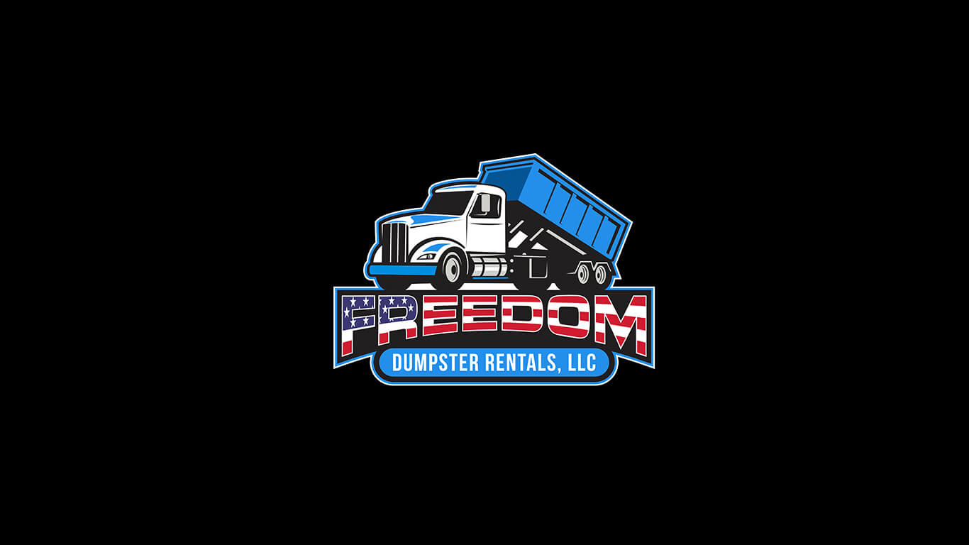Freedom Dumpster Rentals LLC logo on black background